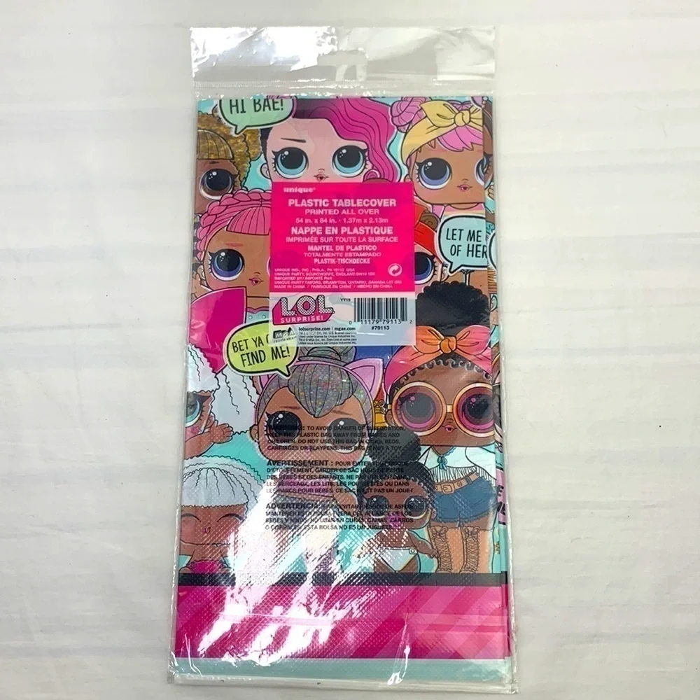 LOL Surprise! Party Tablecloth-Plastic, Multi, 54”x84”, NWT Imported UK